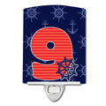 Nautical Month 9 Ceramic Night Light Compact, UL-Certified, Ideal for Bedroom, Bathroom, Nursery, Hallway, Kitchen, 6x4x3, Multicolor