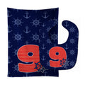Nautical Month 9 Baby Bib & Burp Cloth Easy-Clean Baby Bib Baby Feeding Accessory Baby Mealtime Essential