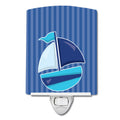 Nautical Sailboat #2 Ceramic Night Light Compact, UL-Certified, Ideal for Bedroom, Bathroom, Nursery, Hallway, Kitchen, 6x4x3, Multicolor