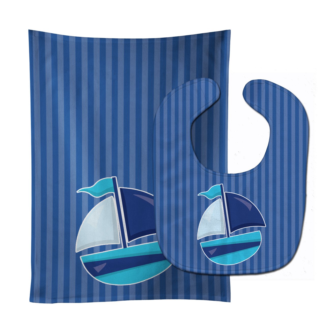 Nautical Sailboat #2 Baby Bib & Burp Cloth Easy-Clean Baby Bib Baby Feeding Accessory Baby Mealtime Essential