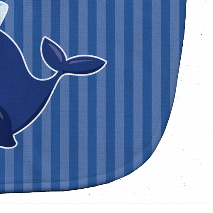 Nautical Whale Blue Baby Bib Easy-Clean Baby Bib Baby Feeding Accessory Baby Mealtime Essential, 10 x 13, Multicolor