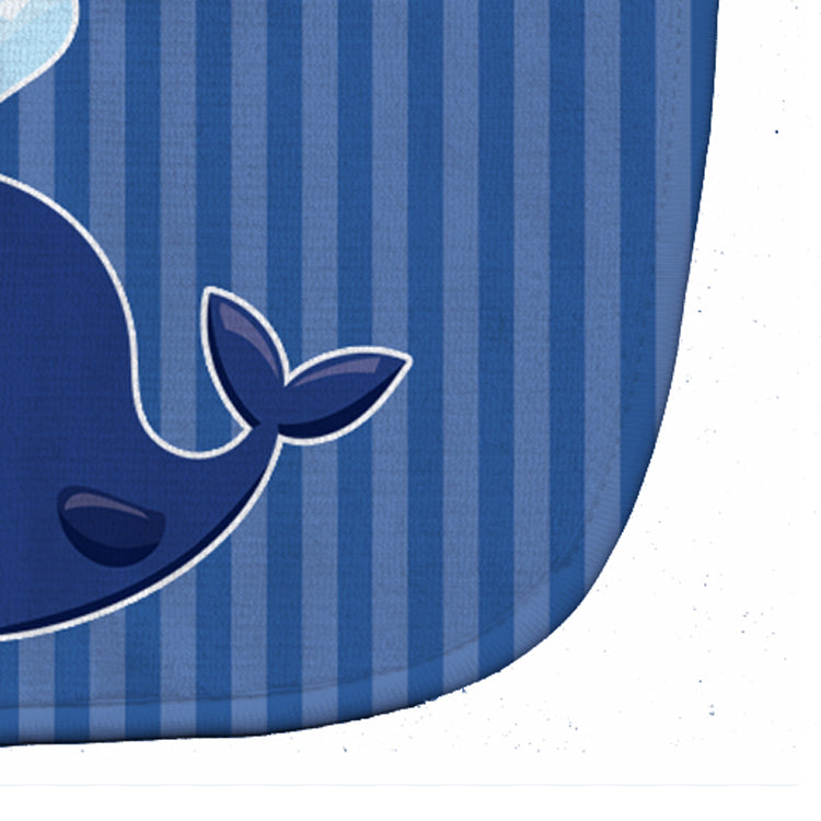 Nautical Whale Blue #2 Baby Bib Easy-Clean Baby Bib Baby Feeding Accessory Baby Mealtime Essential, 10 x 13, Multicolor