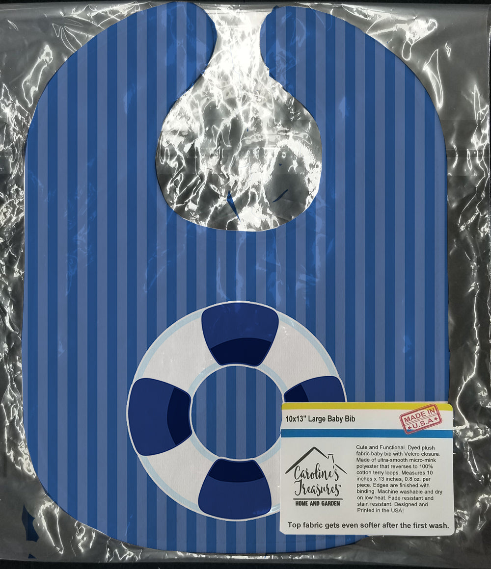 Nautical Life Preserver #2 Baby Bib Easy-Clean Baby Bib Baby Feeding Accessory Baby Mealtime Essential, 10 x 13, Multicolor