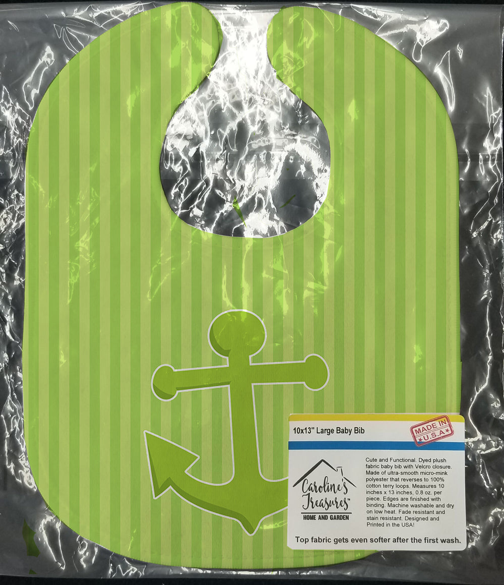 Nautical Anchor #2 Baby Bib Easy-Clean Baby Bib Baby Feeding Accessory Baby Mealtime Essential, 10 x 13, Multicolor