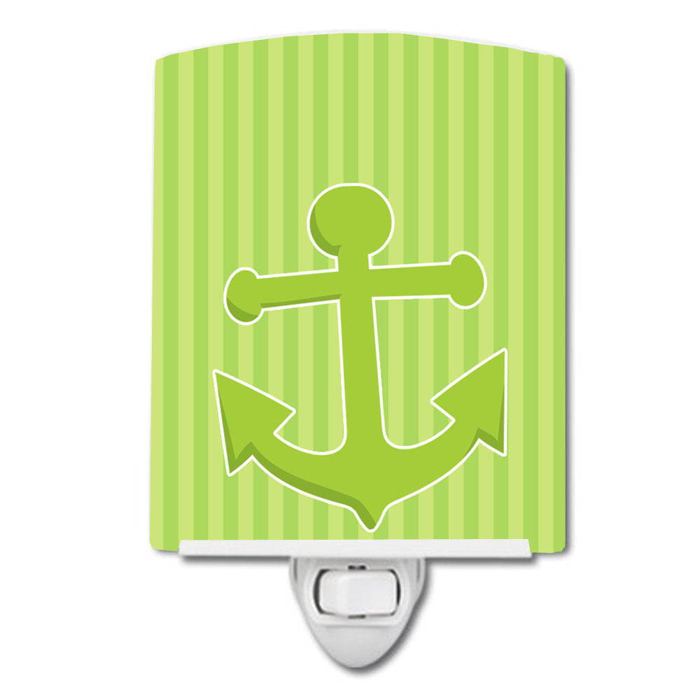 Nautical Anchor #2 Ceramic Night Light Compact, UL-Certified, Ideal for Bedroom, Bathroom, Nursery, Hallway, Kitchen, 6x4x3, Multicolor