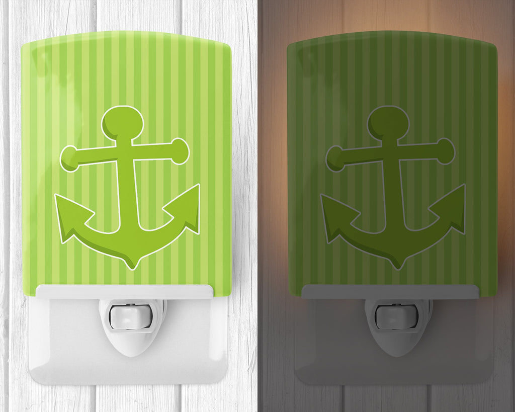Nautical Anchor #2 Ceramic Night Light Compact, UL-Certified, Ideal for Bedroom, Bathroom, Nursery, Hallway, Kitchen, 6x4x3, Multicolor
