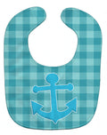 Nautical Anchor #3 Baby Bib Easy-Clean Baby Bib Baby Feeding Accessory Baby Mealtime Essential, 10 x 13, Multicolor
