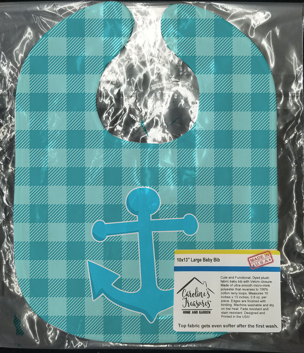 Nautical Anchor #3 Baby Bib Easy-Clean Baby Bib Baby Feeding Accessory Baby Mealtime Essential, 10 x 13, Multicolor