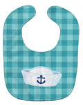Nautical Navy Hat Baby Bib Easy-Clean Baby Bib Baby Feeding Accessory Baby Mealtime Essential, 10 x 13, Multicolor