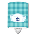Nautical Navy Hat Ceramic Night Light Compact, UL-Certified, Ideal for Bedroom, Bathroom, Nursery, Hallway, Kitchen, 6x4x3, Multicolor