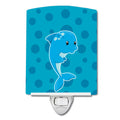 Nautical Dolphin Ceaser Ceramic Night Light Compact, UL-Certified, Ideal for Bedroom, Bathroom, Nursery, Hallway, Kitchen, 6x4x3, Multicolor