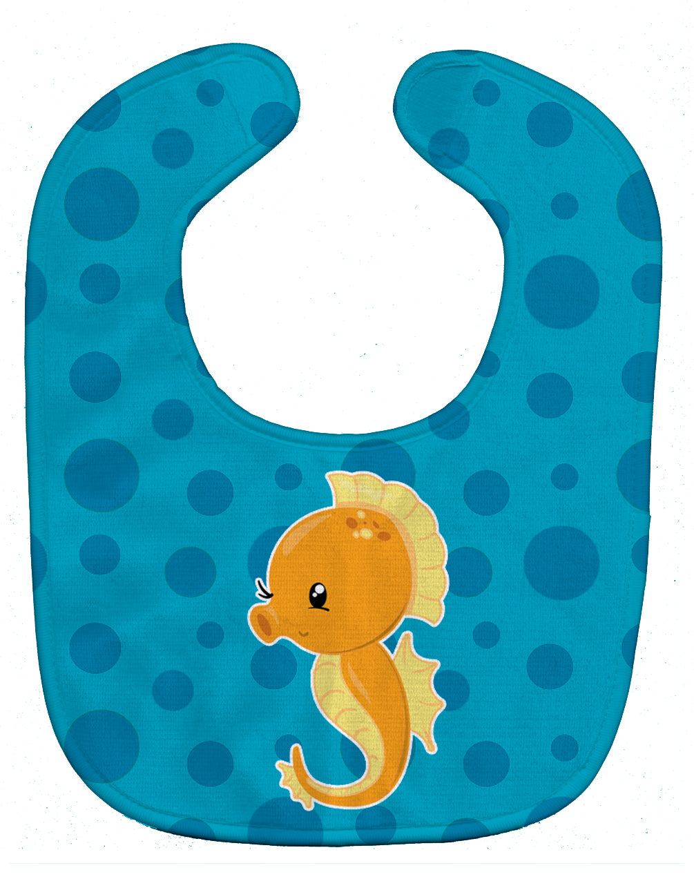 Nautical Seahorse Baby Bib Easy-Clean Baby Bib Baby Feeding Accessory Baby Mealtime Essential, 10 x 13, Multicolor
