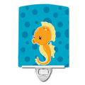 Nautical Seahorse Ceramic Night Light Compact, UL-Certified, Ideal for Bedroom, Bathroom, Nursery, Hallway, Kitchen, 6x4x3, Multicolor