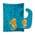 Nautical Seahorse Baby Bib & Burp Cloth Easy-Clean Baby Bib Baby Feeding Accessory Baby Mealtime Essential