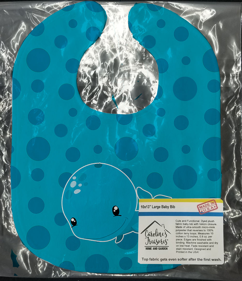 Nautical Whale Baby Bib Easy-Clean Baby Bib Baby Feeding Accessory Baby Mealtime Essential, 10 x 13, Multicolor
