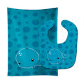 Nautical Whale Baby Bib & Burp Cloth Easy-Clean Baby Bib Baby Feeding Accessory Baby Mealtime Essential