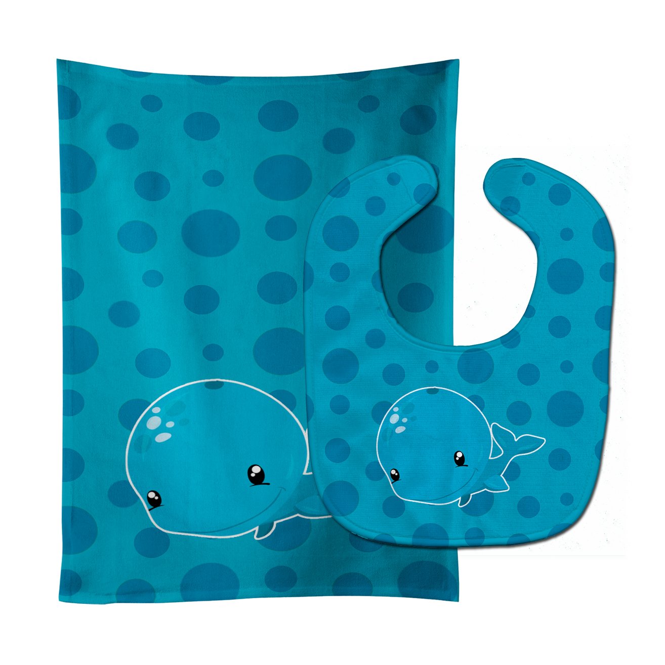Nautical Whale Baby Bib & Burp Cloth Easy-Clean Baby Bib Baby Feeding Accessory Baby Mealtime Essential