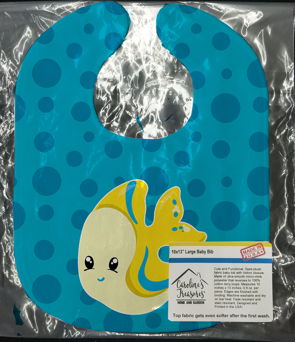 Nautical Tropical Fish Baby Bib Easy-Clean Baby Bib Baby Feeding Accessory Baby Mealtime Essential, 10 x 13, Multicolor