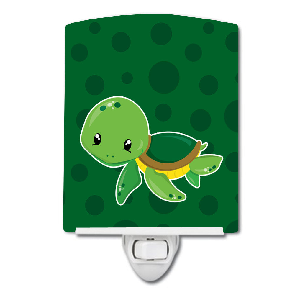 Nautical Turtle Ceramic Night Light Compact, UL-Certified, Ideal for Bedroom, Bathroom, Nursery, Hallway, Kitchen, 6x4x3, Multicolor