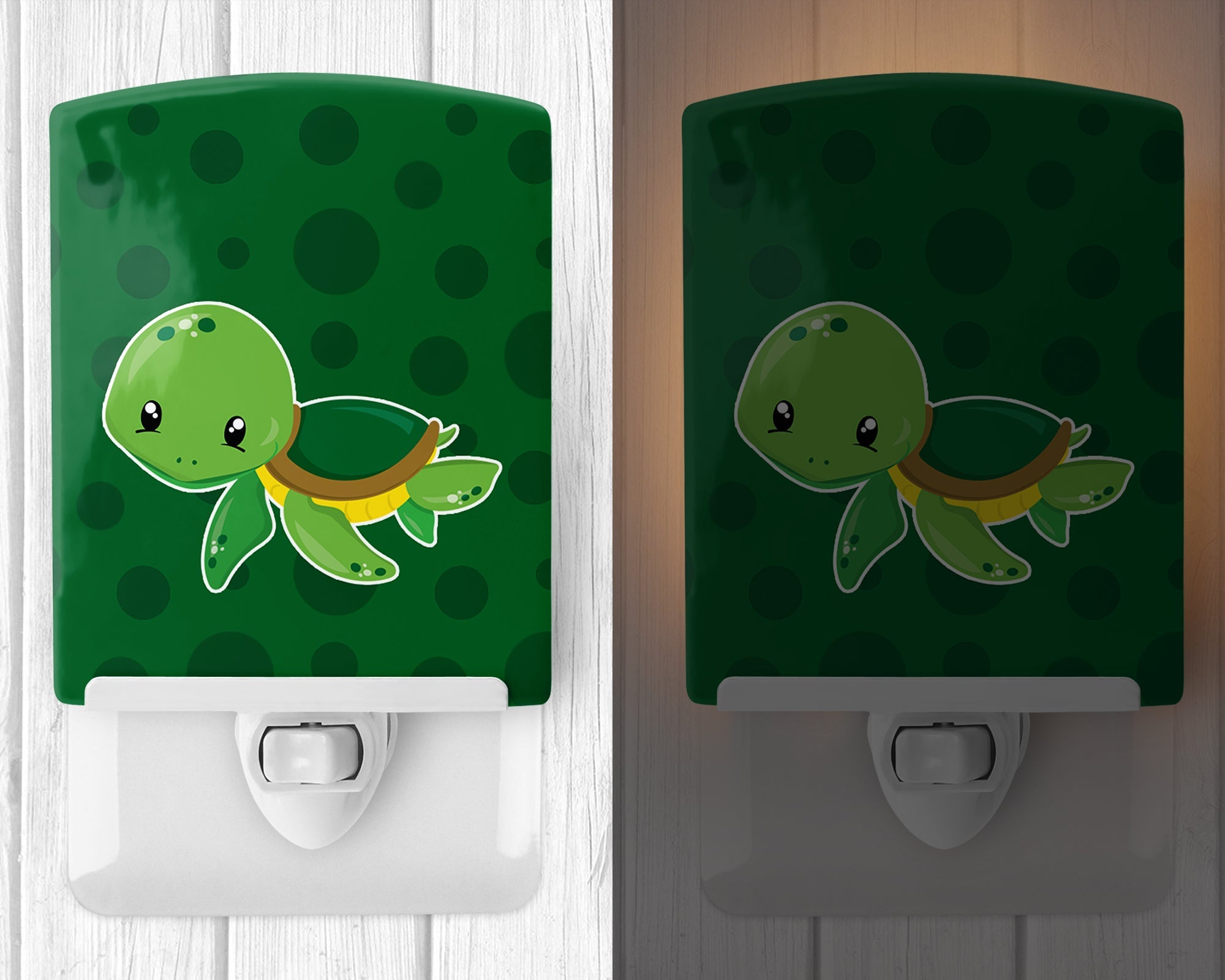 Nautical Turtle Ceramic Night Light Compact, UL-Certified, Ideal for Bedroom, Bathroom, Nursery, Hallway, Kitchen, 6x4x3, Multicolor