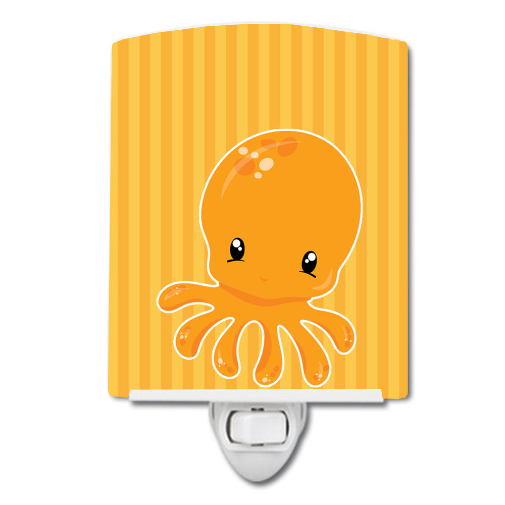 Nautical Octopus Ceramic Night Light Compact, UL-Certified, Ideal for Bedroom, Bathroom, Nursery, Hallway, Kitchen, 6x4x3, Multicolor