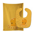 Nautical Octopus Baby Bib & Burp Cloth Easy-Clean Baby Bib Baby Feeding Accessory Baby Mealtime Essential