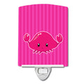 Nautical Pink Crab Ceramic Night Light Compact, UL-Certified, Ideal for Bedroom, Bathroom, Nursery, Hallway, Kitchen, 6x4x3, Multicolor