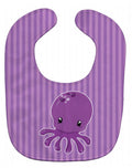 Nautical Purple Octopus Baby Bib Easy-Clean Baby Bib Baby Feeding Accessory Baby Mealtime Essential, 10 x 13, Multicolor