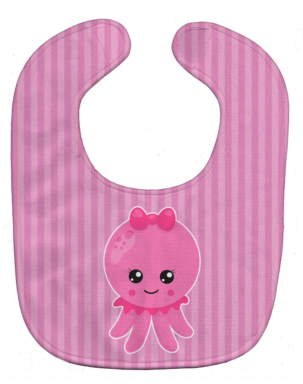 Nautical Pink Octopus #1 Baby Bib Easy-Clean Baby Bib Baby Feeding Accessory Baby Mealtime Essential, 10 x 13, Multicolor