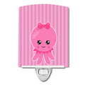Nautical Pink Octopus #1 Ceramic Night Light Compact, UL-Certified, Ideal for Bedroom, Bathroom, Nursery, Hallway, Kitchen, 6x4x3, Multicolor