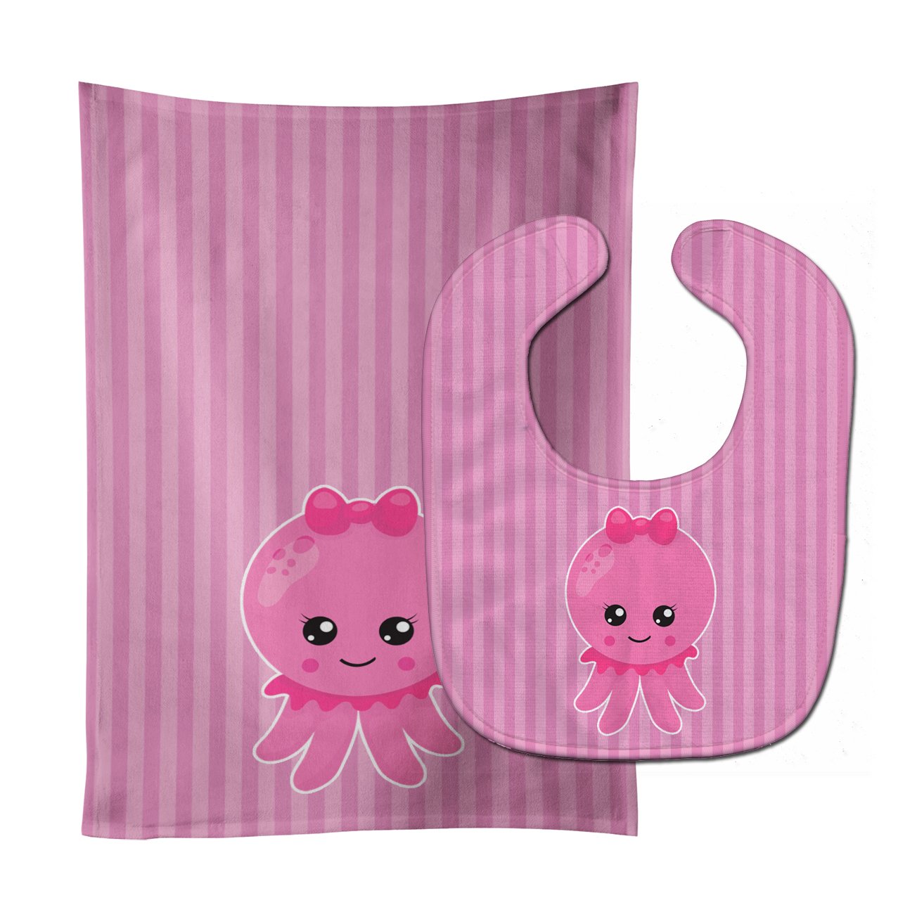 Nautical Pink Octopus #1 Baby Bib & Burp Cloth Easy-Clean Baby Bib Baby Feeding Accessory Baby Mealtime Essential