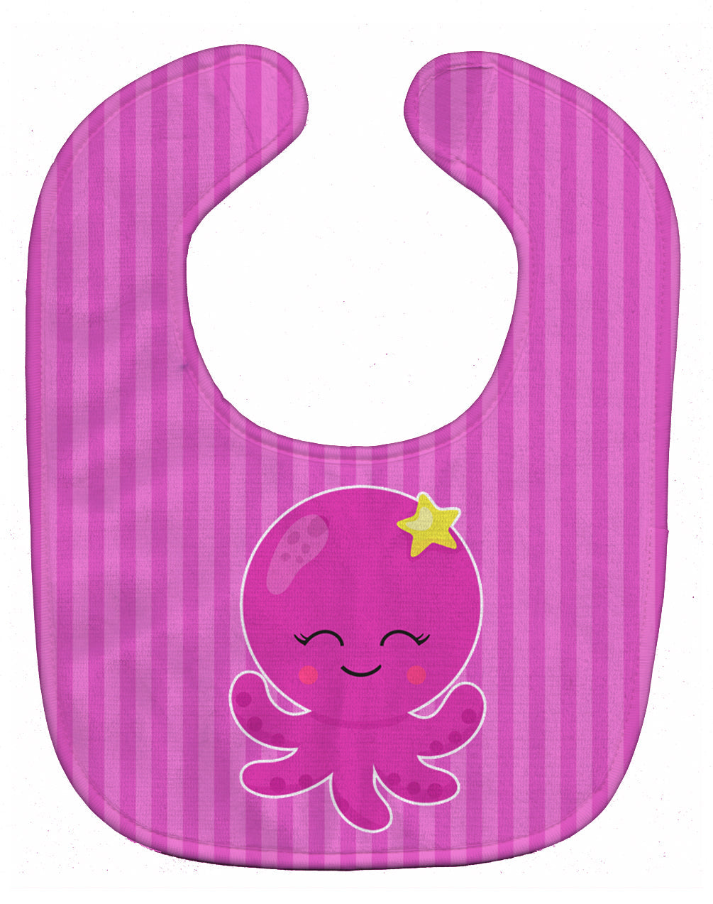 Nautical Pink Octopus #2 Baby Bib Easy-Clean Baby Bib Baby Feeding Accessory Baby Mealtime Essential, 10 x 13, Multicolor