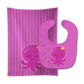 Nautical Pink Octopus #2 Baby Bib & Burp Cloth Easy-Clean Baby Bib Baby Feeding Accessory Baby Mealtime Essential