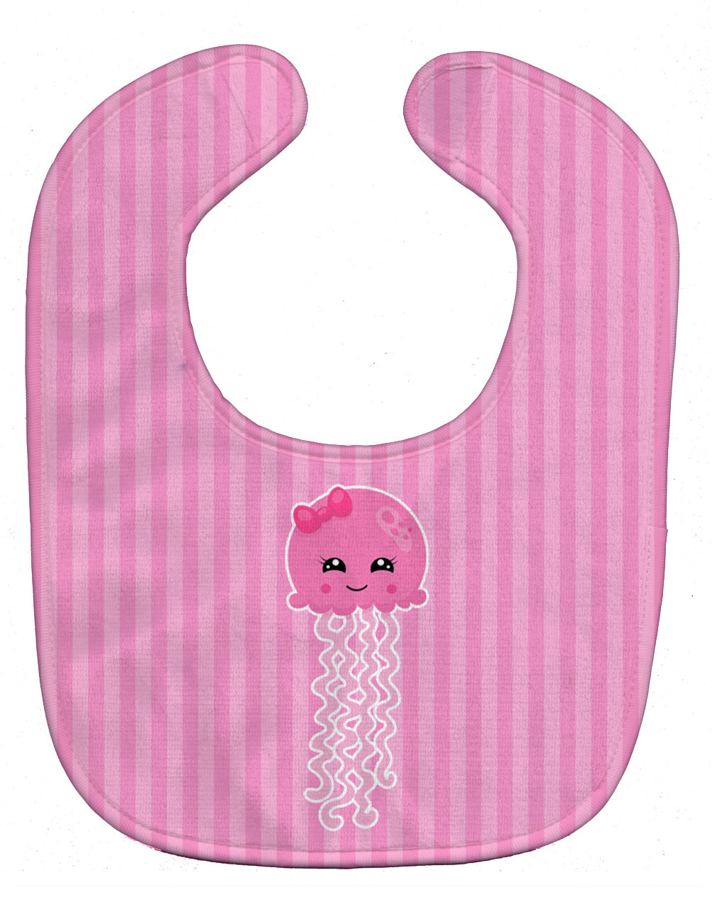 Nautical Pink Jellyfish Baby Bib Easy-Clean Baby Bib Baby Feeding Accessory Baby Mealtime Essential, 10 x 13, Multicolor