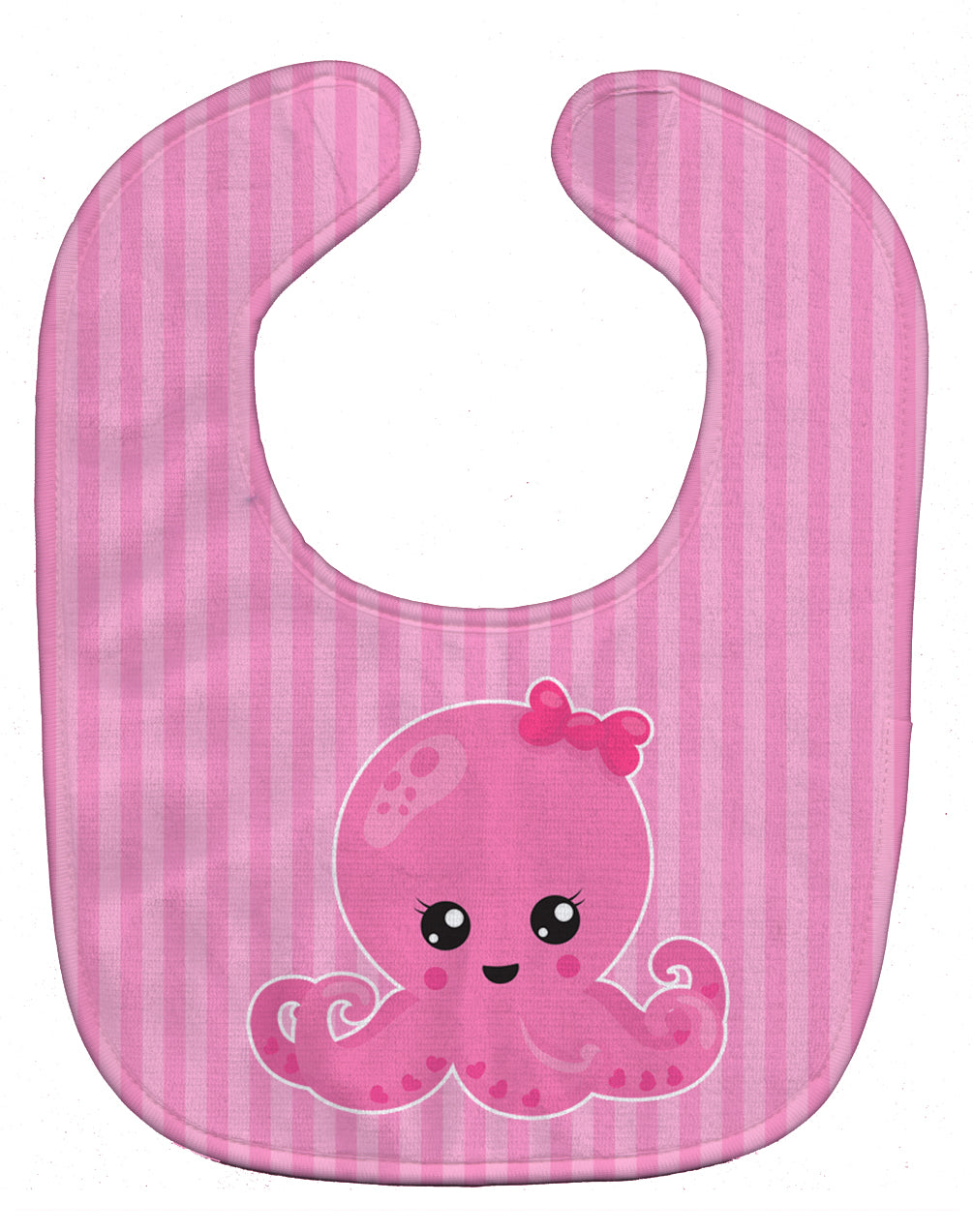 Nautical Pink Octopus Baby Bib Easy-Clean Baby Bib Baby Feeding Accessory Baby Mealtime Essential, 10 x 13, Multicolor
