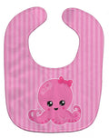 Nautical Pink Octopus Baby Bib Easy-Clean Baby Bib Baby Feeding Accessory Baby Mealtime Essential, 10 x 13, Multicolor
