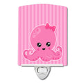 Nautical Pink Octopus Ceramic Night Light Compact, UL-Certified, Ideal for Bedroom, Bathroom, Nursery, Hallway, Kitchen, 6x4x3, Multicolor