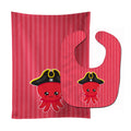 Nautical Pirate Octopus Baby Bib & Burp Cloth Easy-Clean Baby Bib Baby Feeding Accessory Baby Mealtime Essential