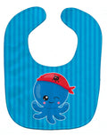 Nautical Pirate Octopus #2 Baby Bib Easy-Clean Baby Bib Baby Feeding Accessory Baby Mealtime Essential, 10 x 13, Multicolor