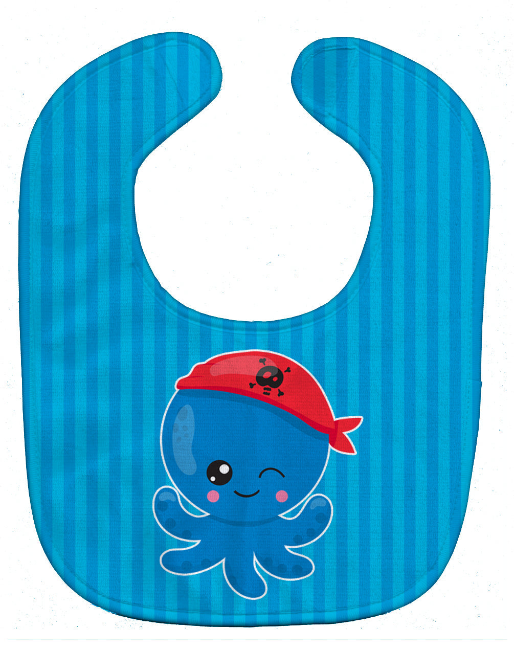 Nautical Pirate Octopus #2 Baby Bib Easy-Clean Baby Bib Baby Feeding Accessory Baby Mealtime Essential, 10 x 13, Multicolor