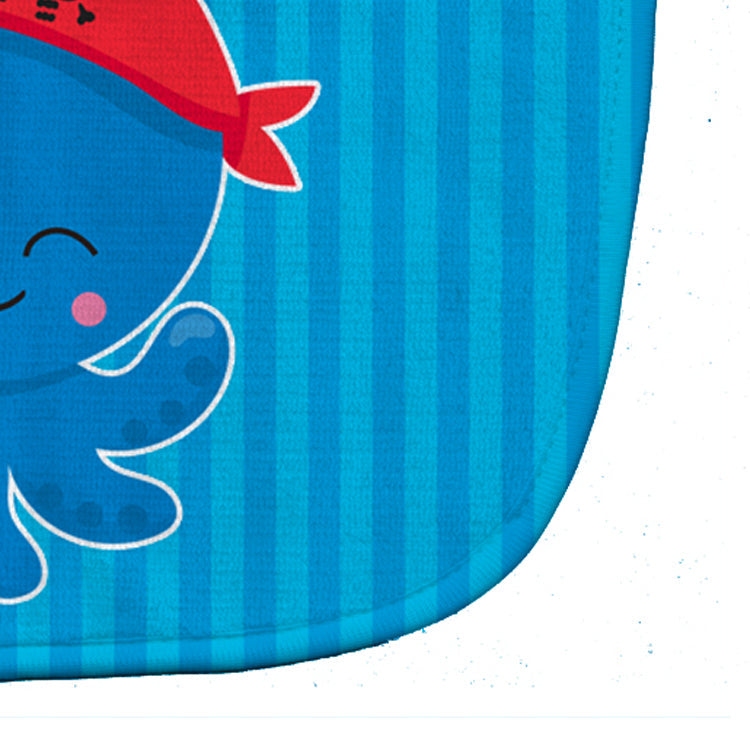 Nautical Pirate Octopus #2 Baby Bib Easy-Clean Baby Bib Baby Feeding Accessory Baby Mealtime Essential, 10 x 13, Multicolor