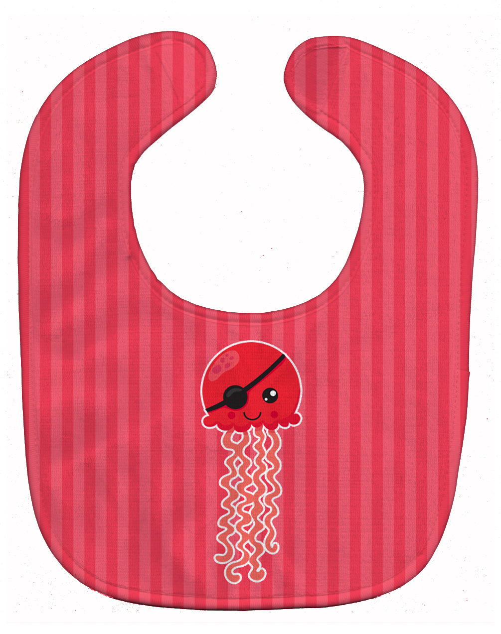 Nautical Pirate Jellyfish Red Baby Bib Easy-Clean Baby Bib Baby Feeding Accessory Baby Mealtime Essential, 10 x 13, Multicolor