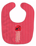 Nautical Pirate Jellyfish Red Baby Bib Easy-Clean Baby Bib Baby Feeding Accessory Baby Mealtime Essential, 10 x 13, Multicolor