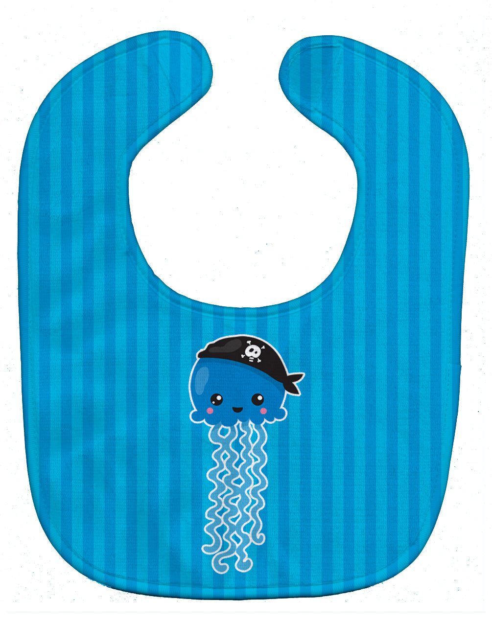 Nautical Pirate Jellyfish Blue Baby Bib Easy-Clean Baby Bib Baby Feeding Accessory Baby Mealtime Essential, 10 x 13, Multicolor