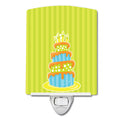Nautical Bithday Cake Ceramic Night Light Compact, UL-Certified, Ideal for Bedroom, Bathroom, Nursery, Hallway, Kitchen, 6x4x3, Multicolor