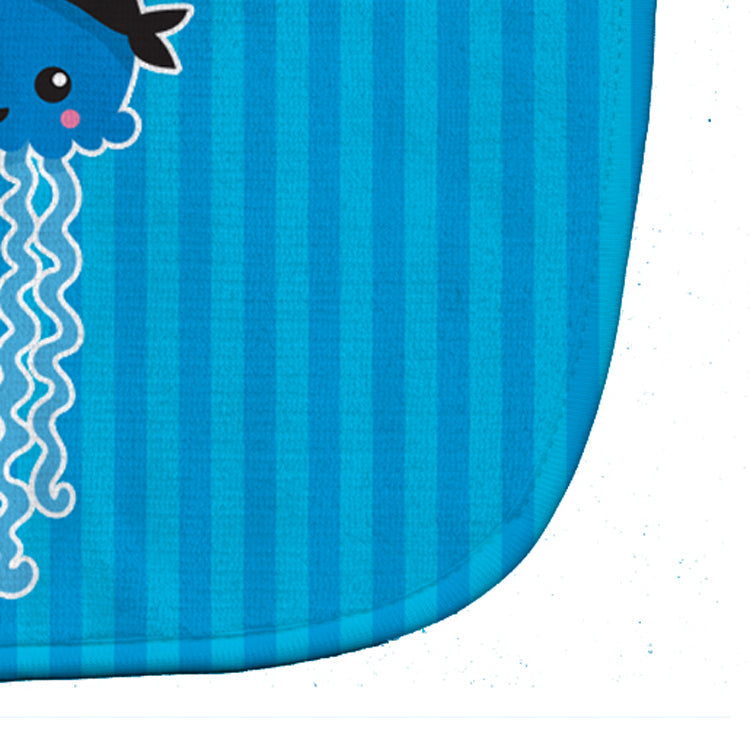 Nautical Pirate Jellyfish Blue #2 Baby Bib Easy-Clean Baby Bib Baby Feeding Accessory Baby Mealtime Essential, 10 x 13, Multicolor