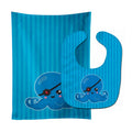 Dinosaur Blue Baby Bib & Burp Cloth Easy-Clean Baby Bib Baby Feeding Accessory Baby Mealtime Essential
