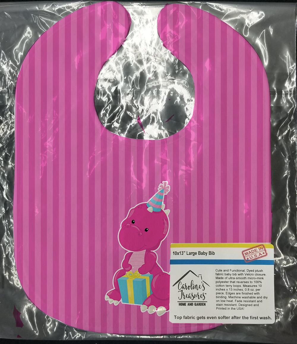 Dinosaur Pink #2 Baby Bib Easy-Clean Baby Bib Baby Feeding Accessory Baby Mealtime Essential, 10 x 13, Multicolor