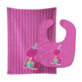 Dinosaur Pink #2 Baby Bib & Burp Cloth Easy-Clean Baby Bib Baby Feeding Accessory Baby Mealtime Essential