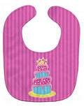 Dinosaur Pink Birthday Cake Baby Bib Easy-Clean Baby Bib Baby Feeding Accessory Baby Mealtime Essential, 10 x 13, Multicolor